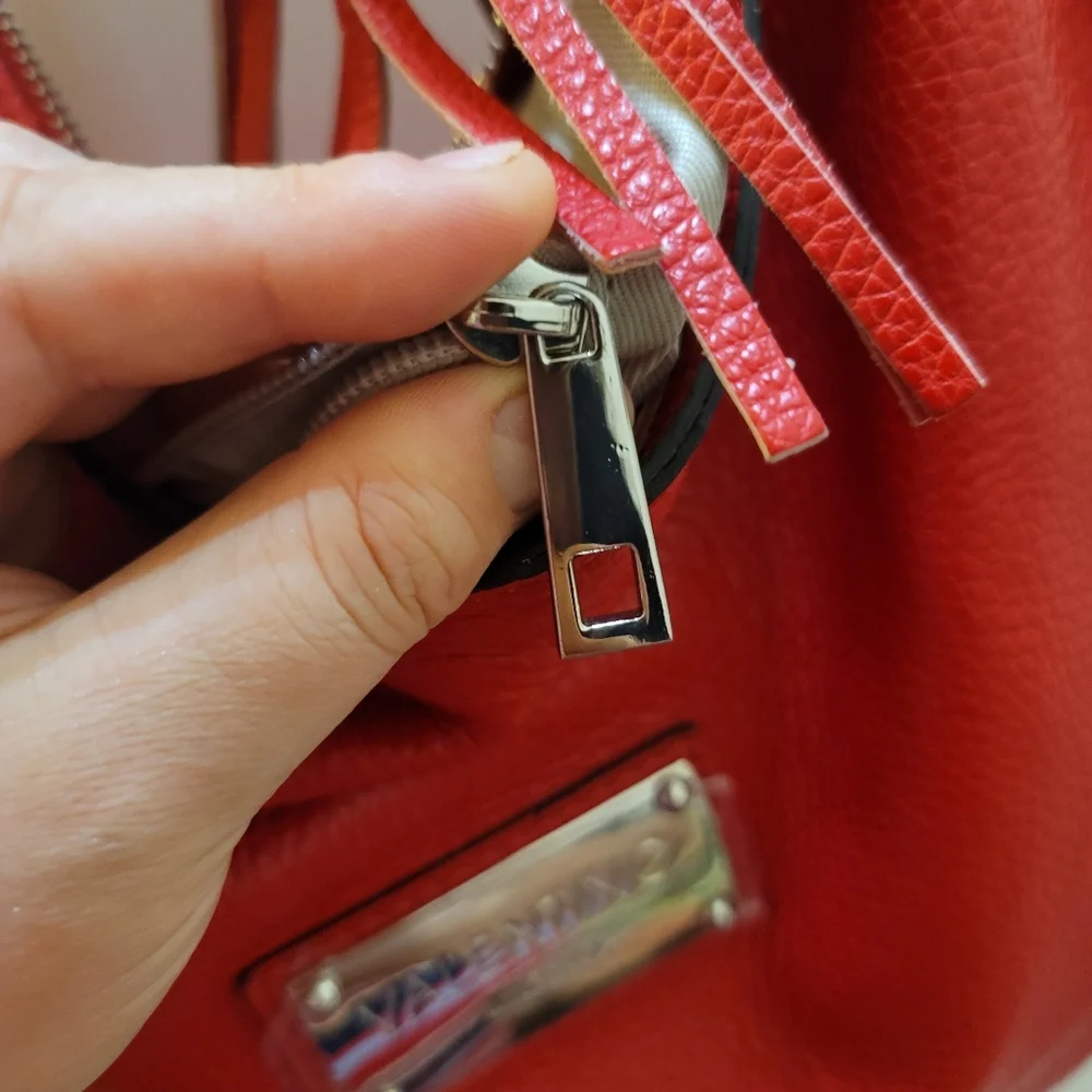 Red handbag genuine leather - Picture 4 of 16